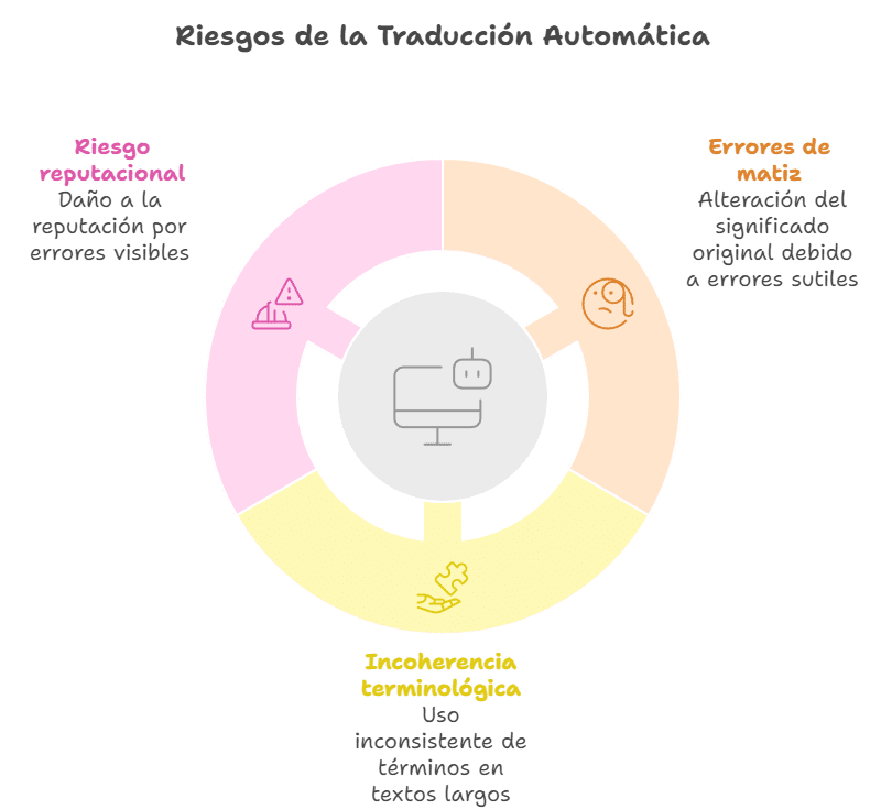 Traducción automática vs. humana: el coste real de los errores de IA (el caso Deloitte) 1 Entre los riesgos mas comunes de la traduccion automatica sin posedicion destacan visual selection IA